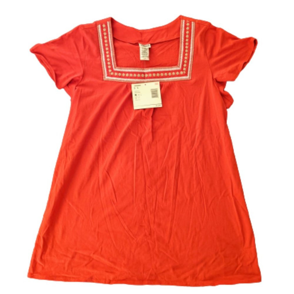 👕Route 66 Red Cotton Short Sleeve Top (Size L) NWT👕